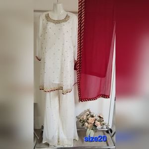 Pakistani/Indian 3pcs party dress fully stitched